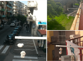 Moss bags across the City of Portici