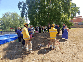 Fire-suppression training with residents
