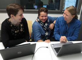 Project Manager Elina Taponen from Metropolia, Development Manager Sini Temisevä from Laurea and Project Designer Elina Salo from the City of Vantaa 
