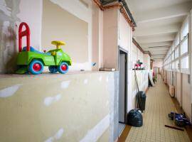 Photo of children's toys during move from vacant building to modular housing