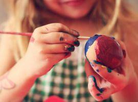 Children preparing for Easter Days