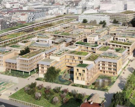 An urban development by using earth as a construction material