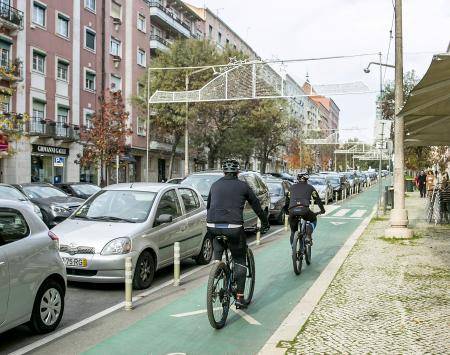 Bicycles in Avenida Guerra Junqueiro, Lisbon