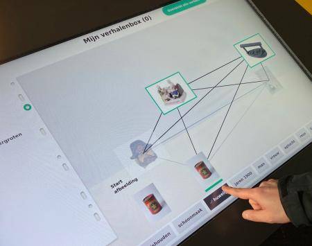 User interface showing visualising the links between objects of the collection