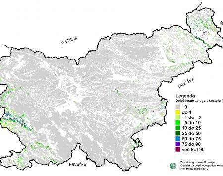 Distribution of Black locust in Slovenia (source: Slovenian Forest Service)