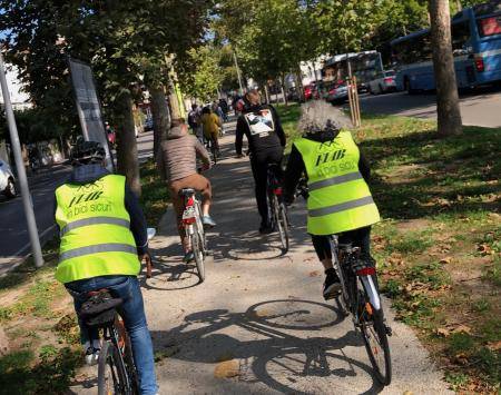 cyclists on bike lane