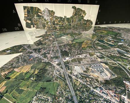 300 sqm sky view of the city of Ghent at the STAM city museum