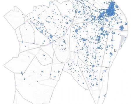 Map of cultural and technology organisations in Újbuda. Image by KÉK