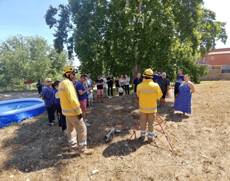 Fire-suppression training with residents
