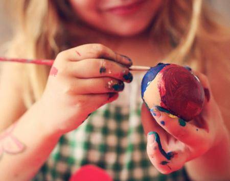 Children preparing for Easter Days